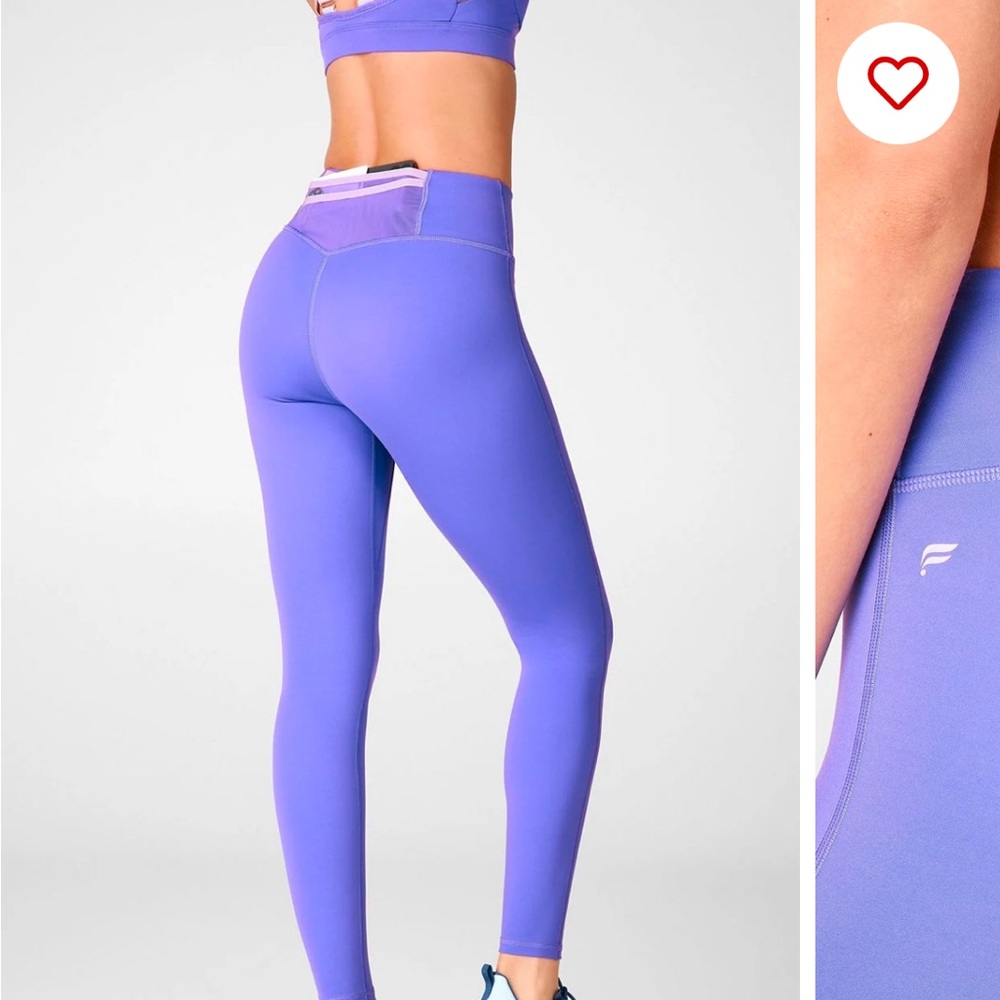 SET - Fabletics Purple High-Waisted Leggings AND Sports Bra - SET